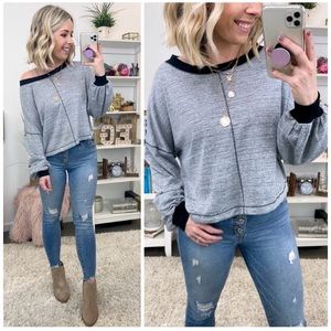 Madison and Mallory cropped oversized sweater